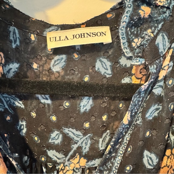 Ulla Johnson Dani black floral chiffon mini dress | 4 - Picture 6 of 12